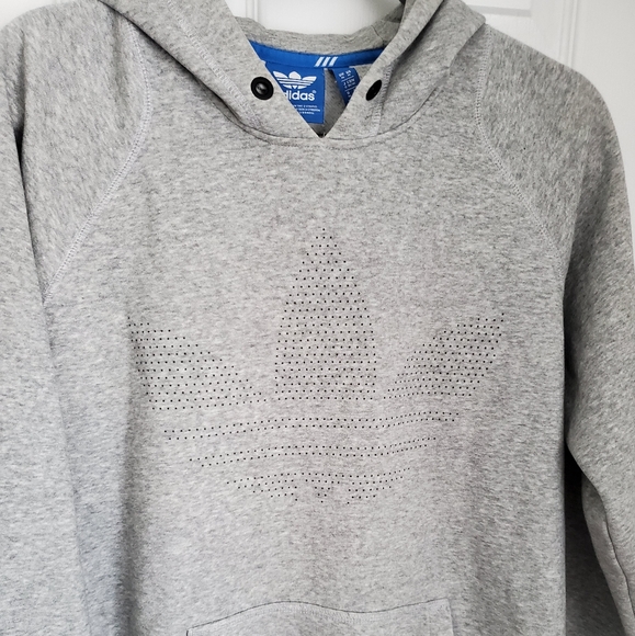 Adidas EUC 3 Stripe Soft Grey Hoodie - Picture 6 of 6